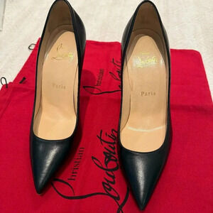 AUTHENTIC  Black 100mm Decolette 554, Christian Louboutin, 36.5 (Not For Bundle)